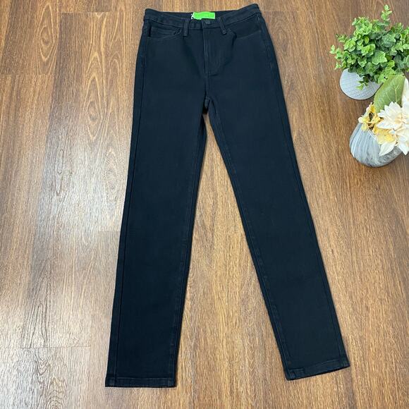 Free People X Sandrine Rose Black Slim Straight Jeans High Rise Size 27 - Picture 3 of 10